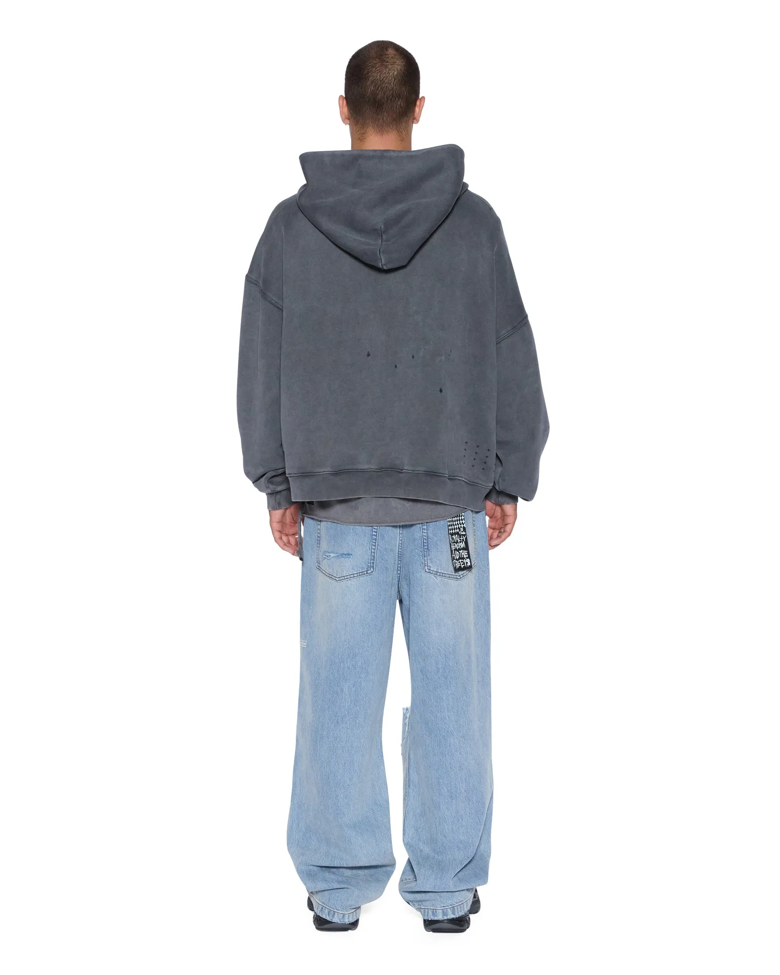 Bonded Seam Construction Easy Fit BLASTED EKCESS HOODIE RHINO