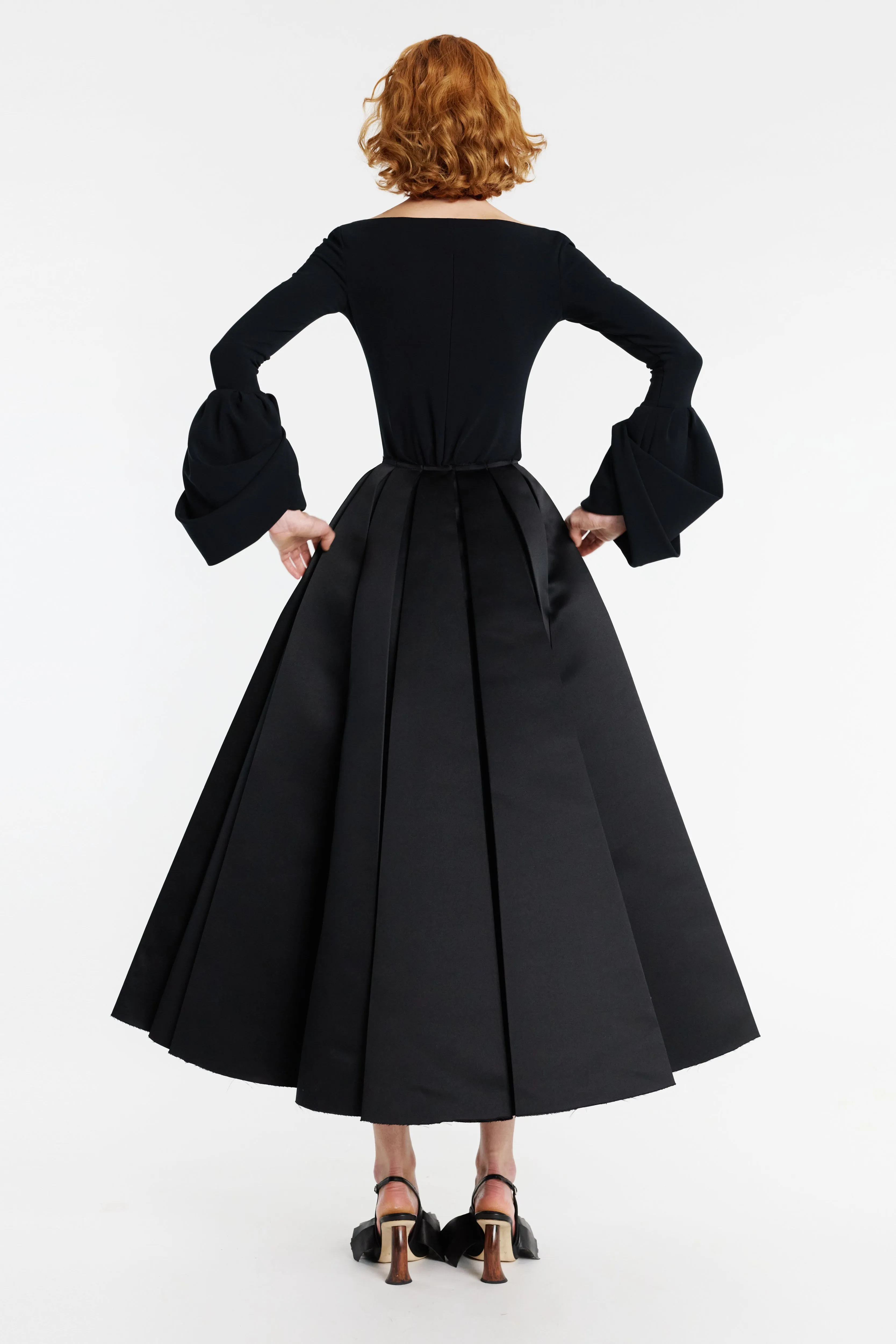 Satin Panelled Skirt Black Performance Wear