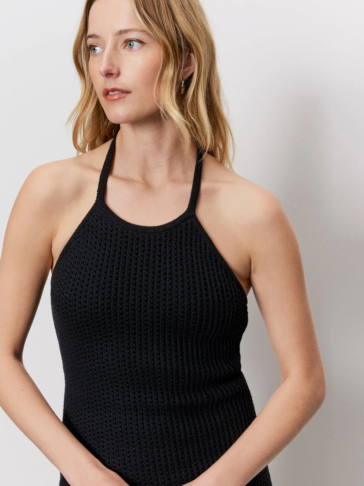 Refined touch Promenade Halter Dress Black