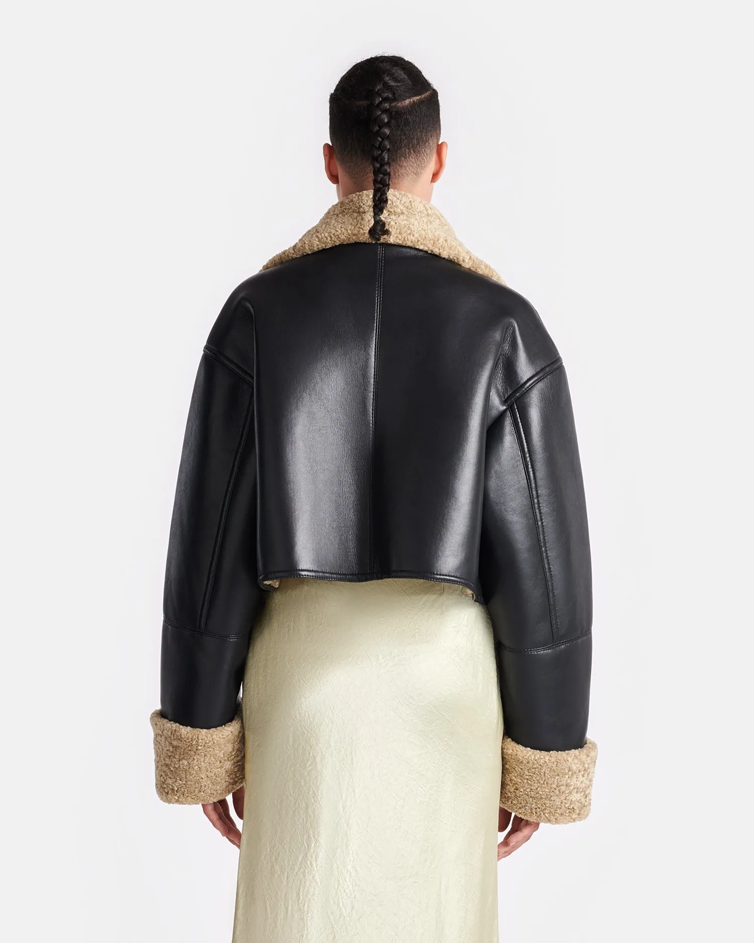 Jemma - Bonded Shearling Jacket - Cornstalk/Black polish AntiSlipWaist