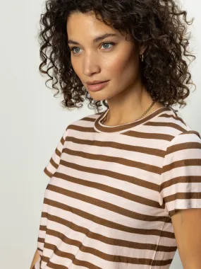 soft look The Perfect Tee Earth Pink / Sepia Stripe