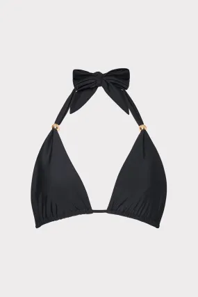 Bardot Beaded Halter Bikini Top Shade Enhanced Collar Stretchy Fit