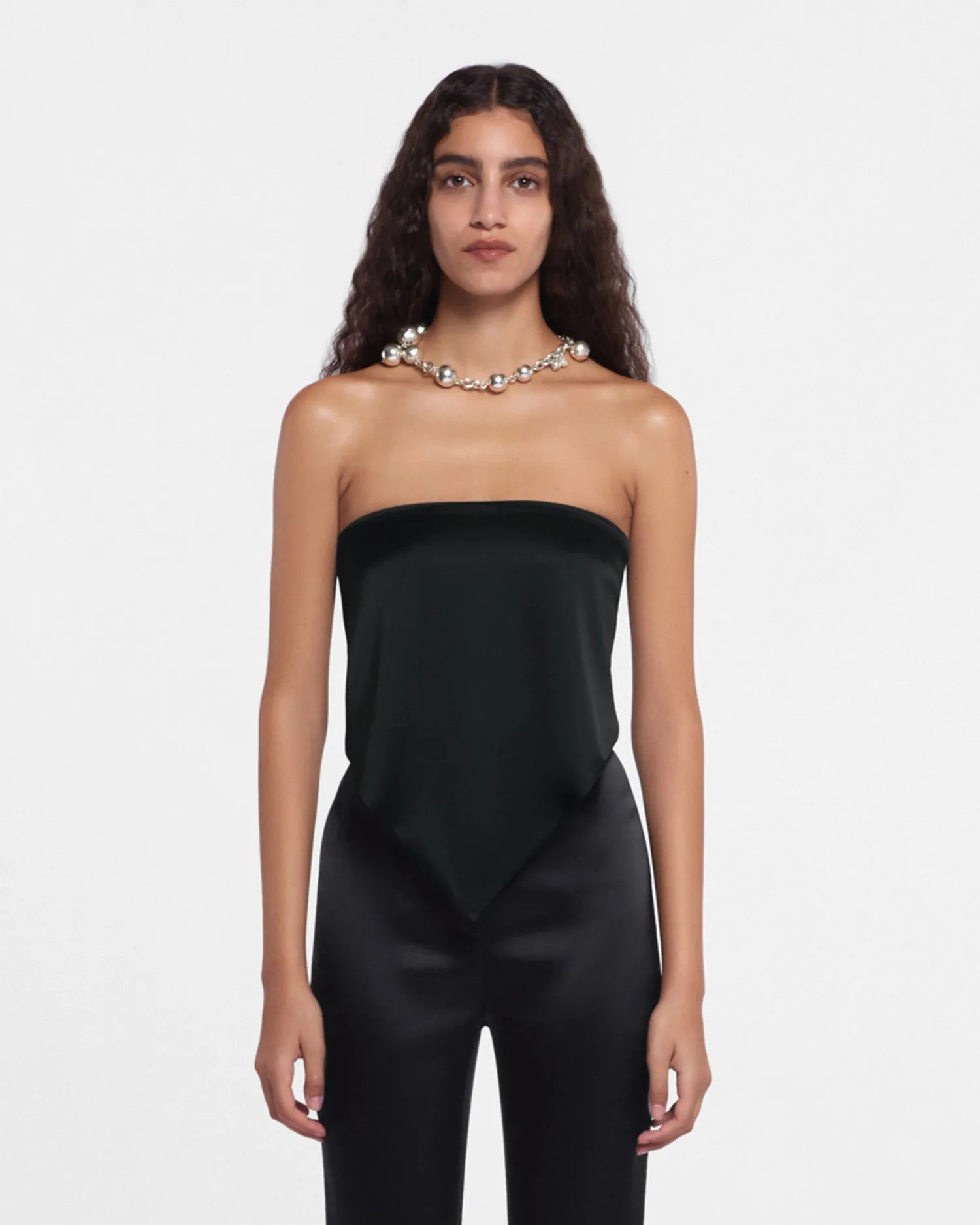 Cozy Knit AntiStaticLining Brita - Slip Satin Scarf - Black