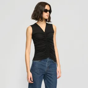 ReinforcedHem Saleha Ruched-Front Sleeveless Tank