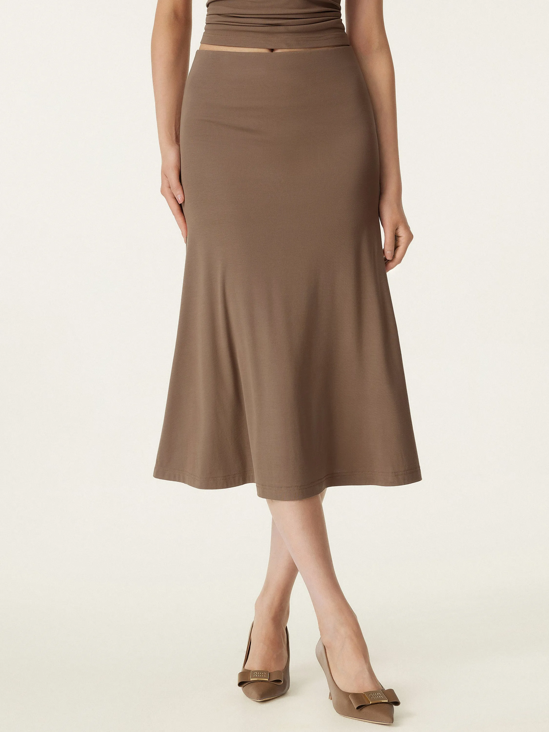 Breezy Pull-on Mermaid Midi Skirt MinimalistDesign
