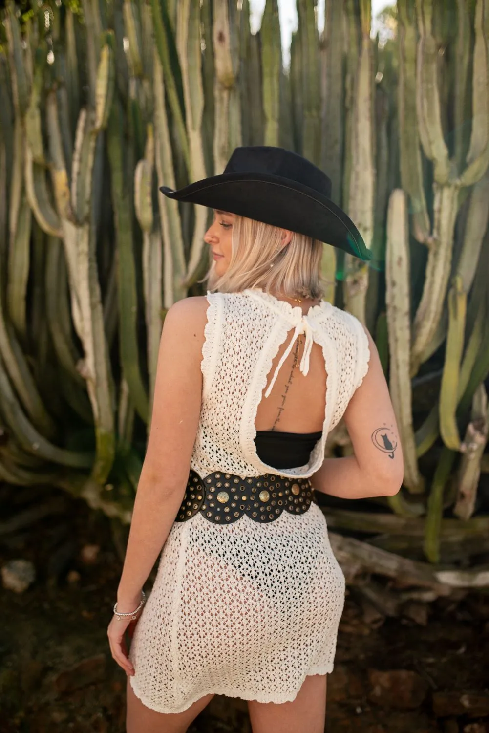 Tally Crochet Mini Dress BondedShoulderTaping