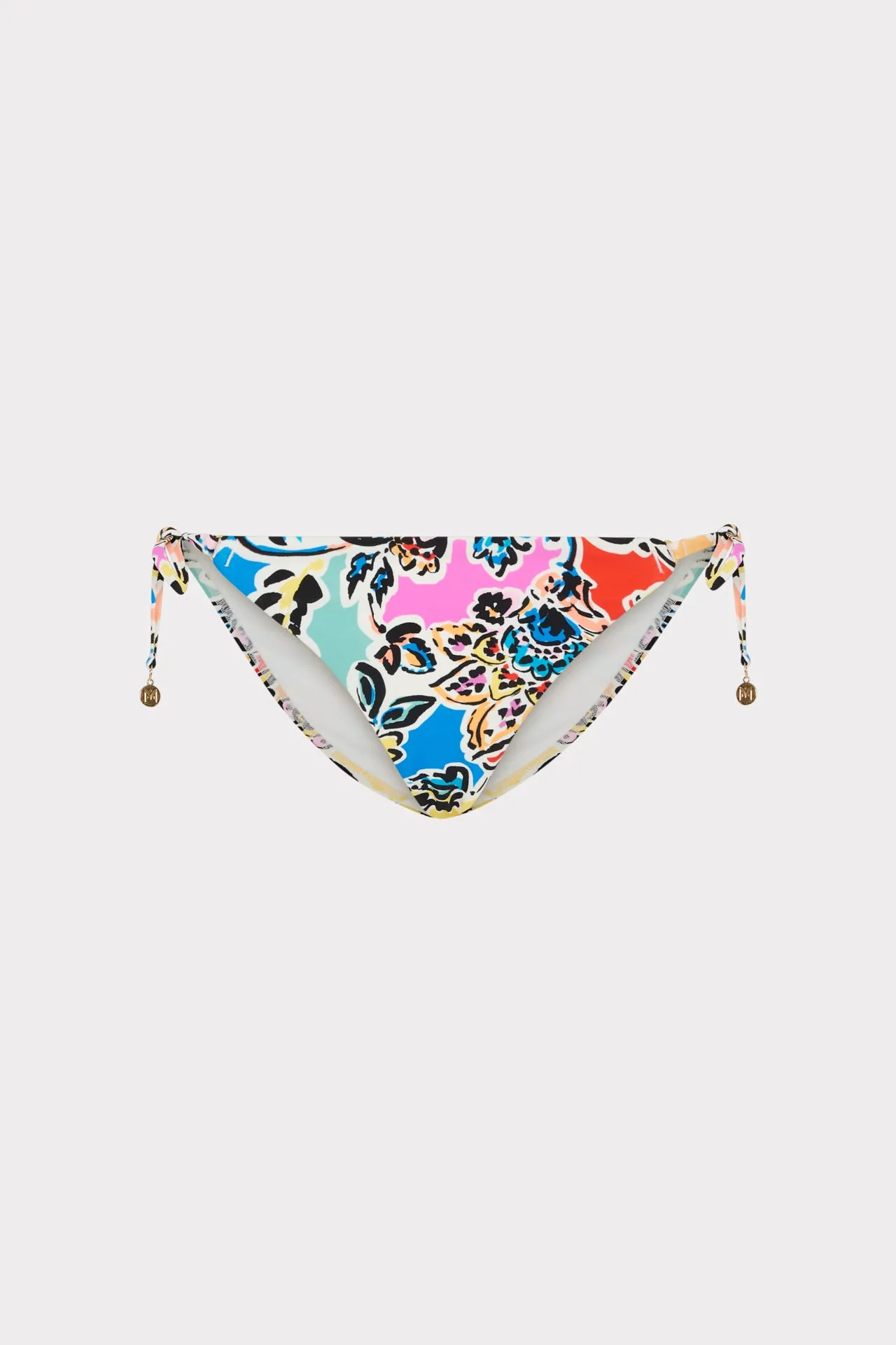 Rainbow Oasis String Bikini Bottom Laser Cut Edges Fashion Statement