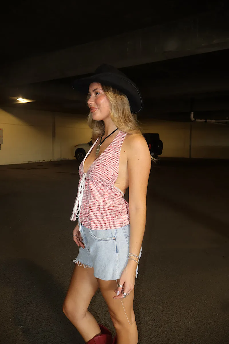 RelaxedSilhouette Dixie Gingham Halter Top