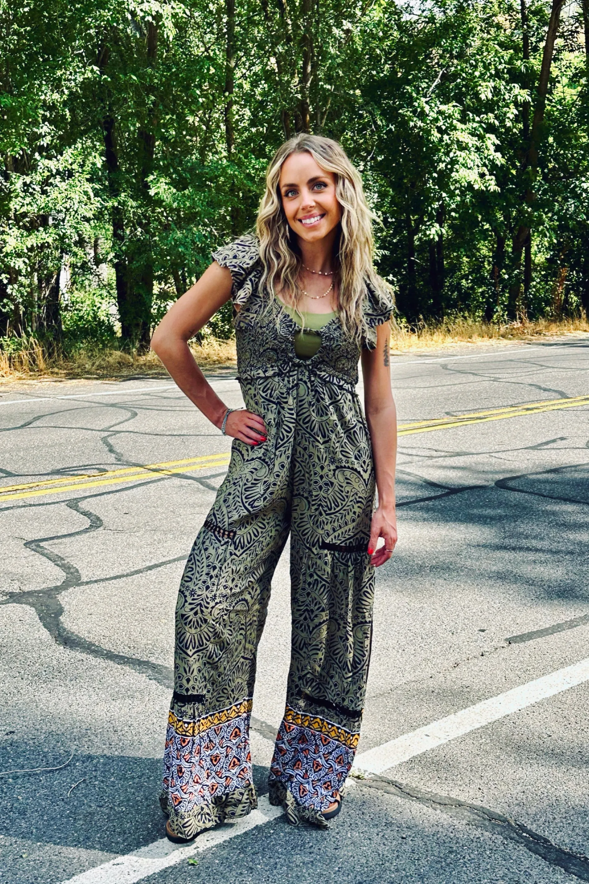 Layered Style Raquel Flutter Jumpsuit - FINAL SALE