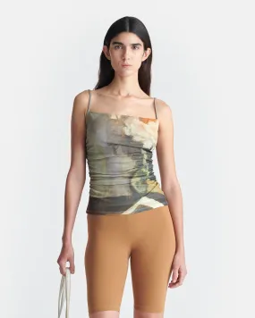 Jazlyn - Printed Mesh Jersey Top - Books Lightweight