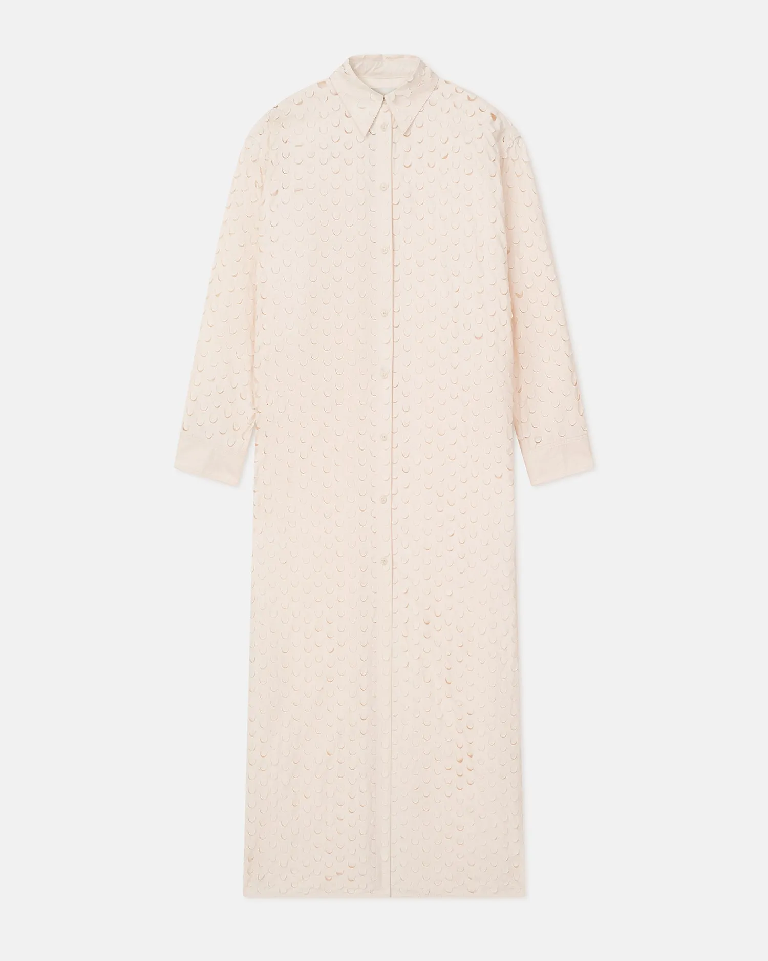 Formal Wear Anti Pill Surface Brizo - Laser-Cut Heavy Poplin Shirt Dress - Creme