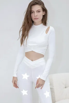 Casual Style React Long Sleeve Crop Top