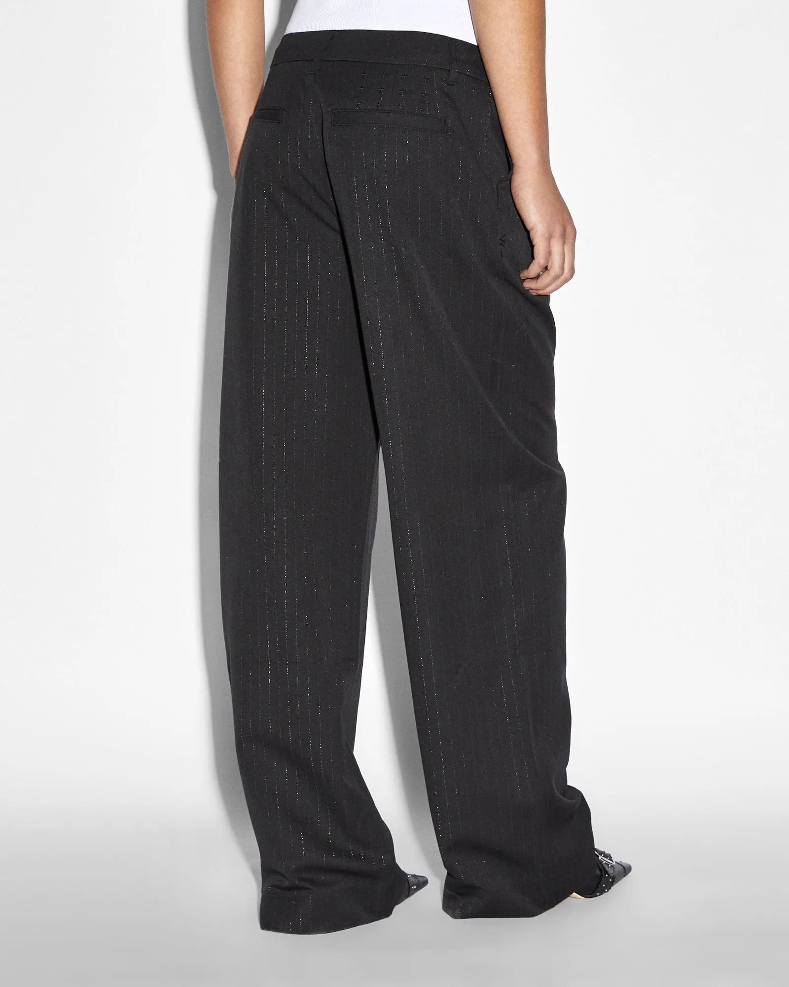 Smooth zipper closure Tall Length REBEL TROUSER PINSTRIPE