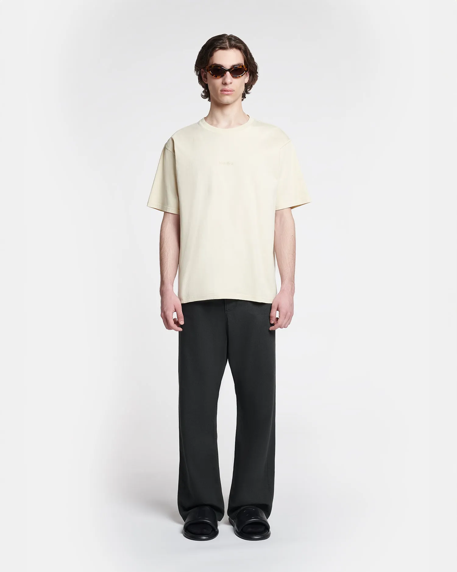 Reece - Embroidered Cotton-Jersey T-Shirt - Shell Sustainable Fabric Blend