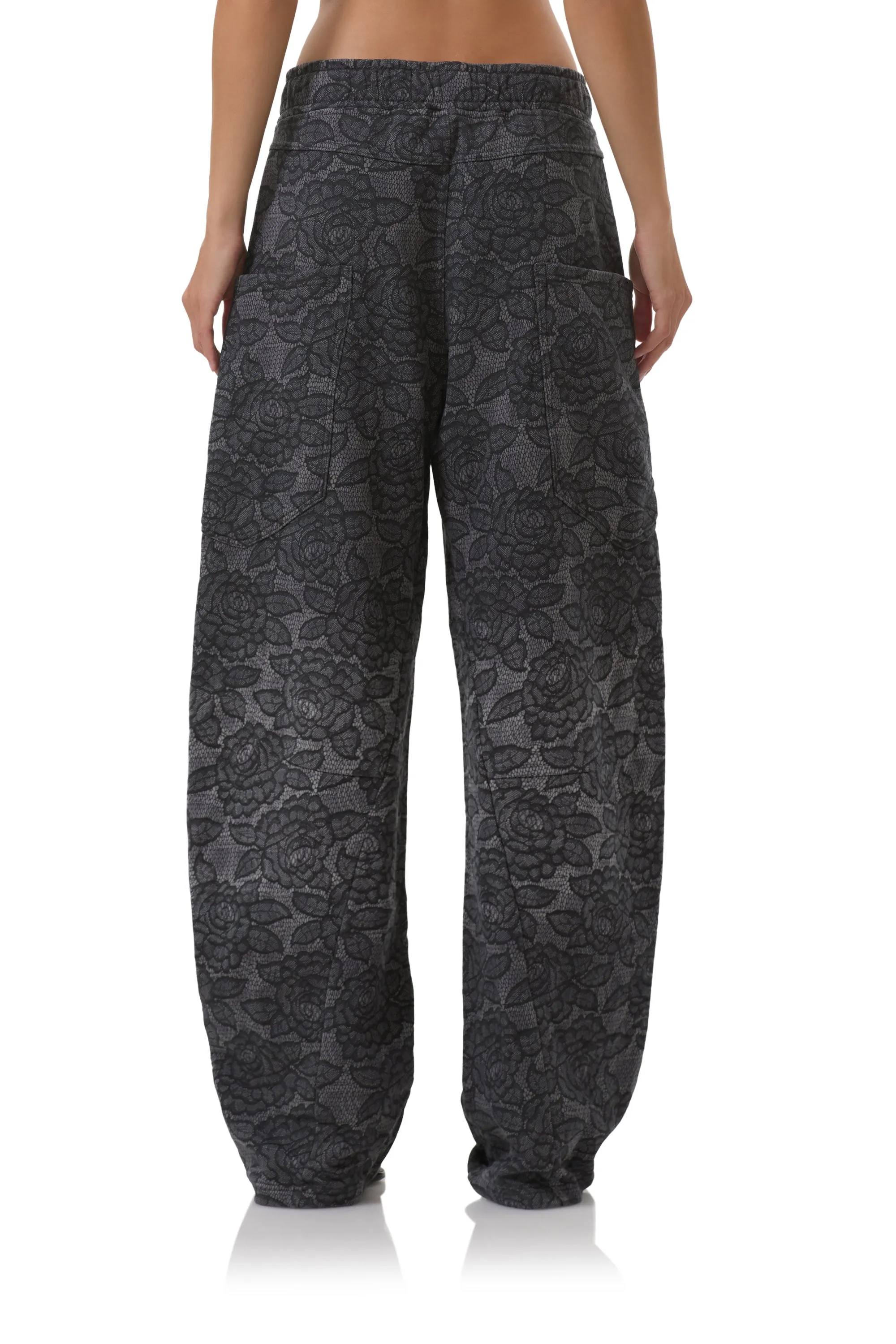 Slim Stretch Ryan Barrel Sweatpant - Black Lace