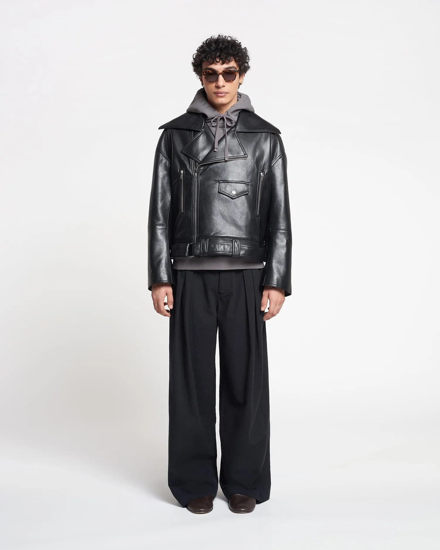 Multiple colors Berti - Regenerated Leather Jacket - Black