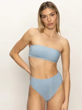 Refresh Rib Bandeau Bikini Top Blue Chateau AthleticInspired