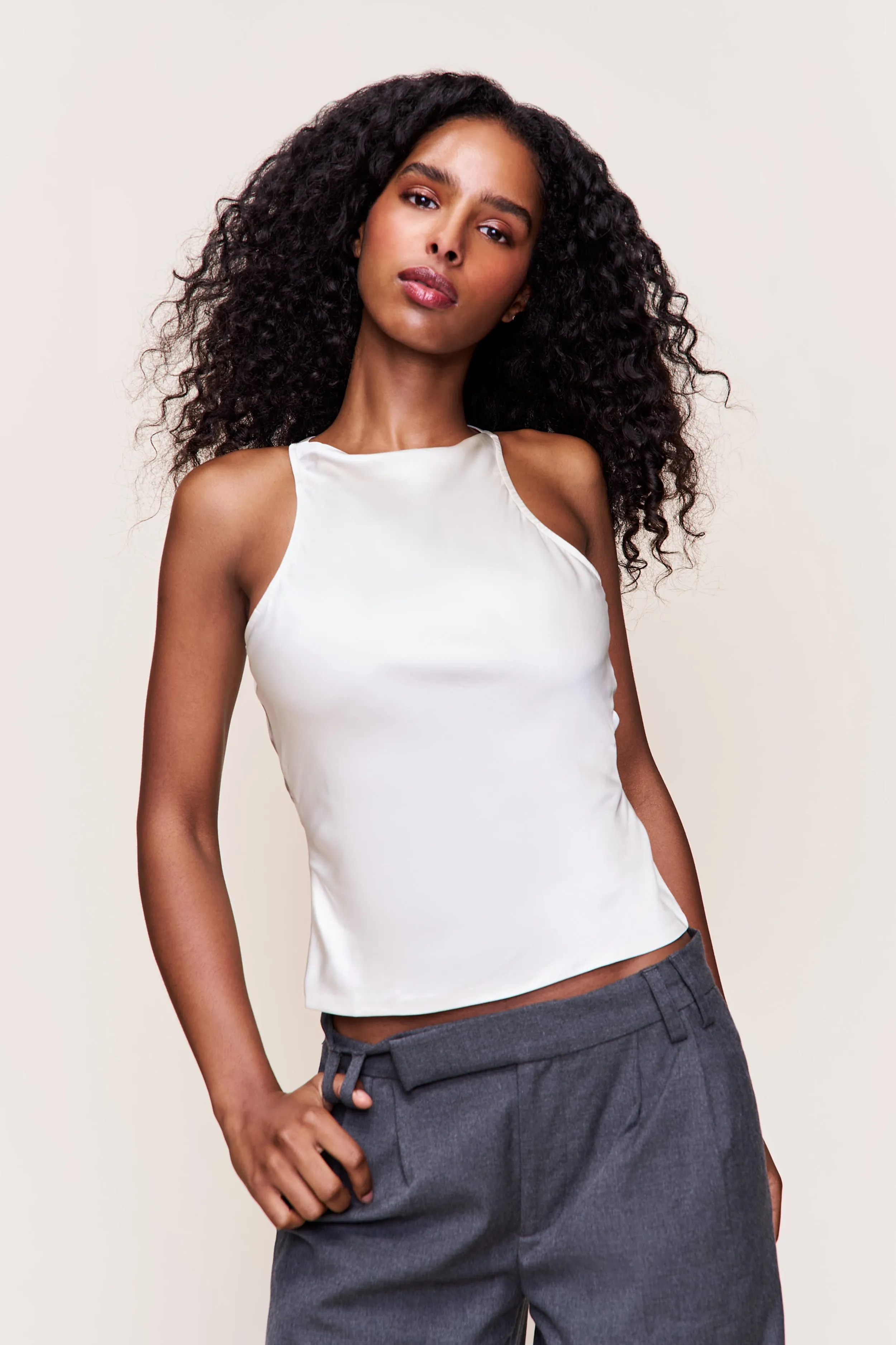 Regine Cowl Neck Top Tear Resistant Fabric