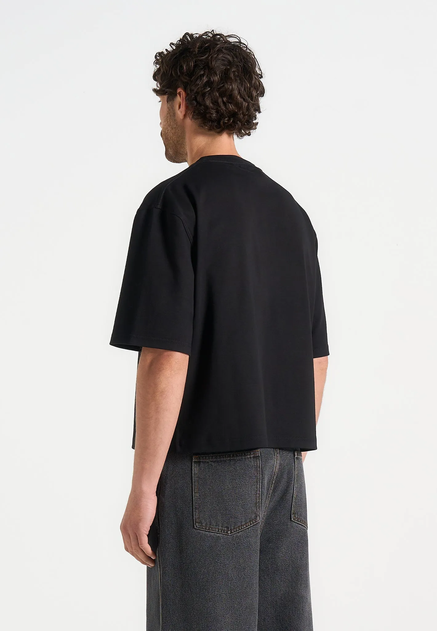 L??on - Boxy Cropped T-Shirt - Black quick dry Modern Fit