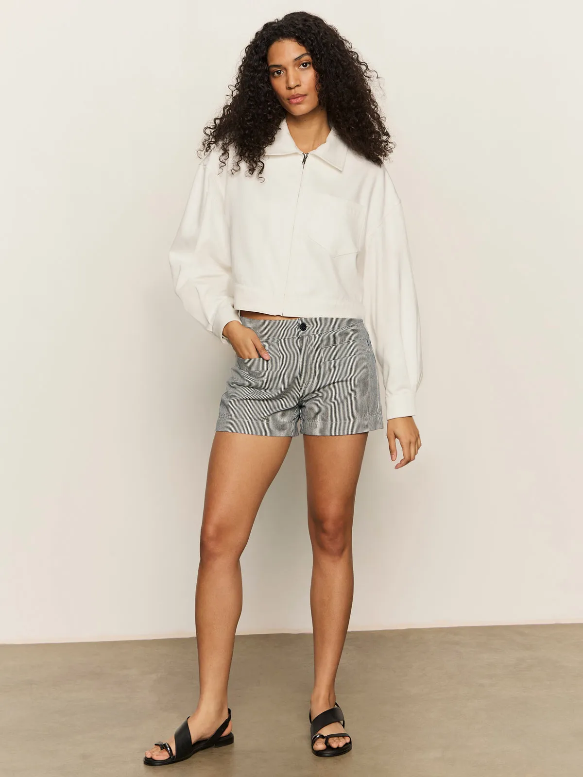 suitable for award ceremonies Cropped Paper Boy Jacket Bleached White