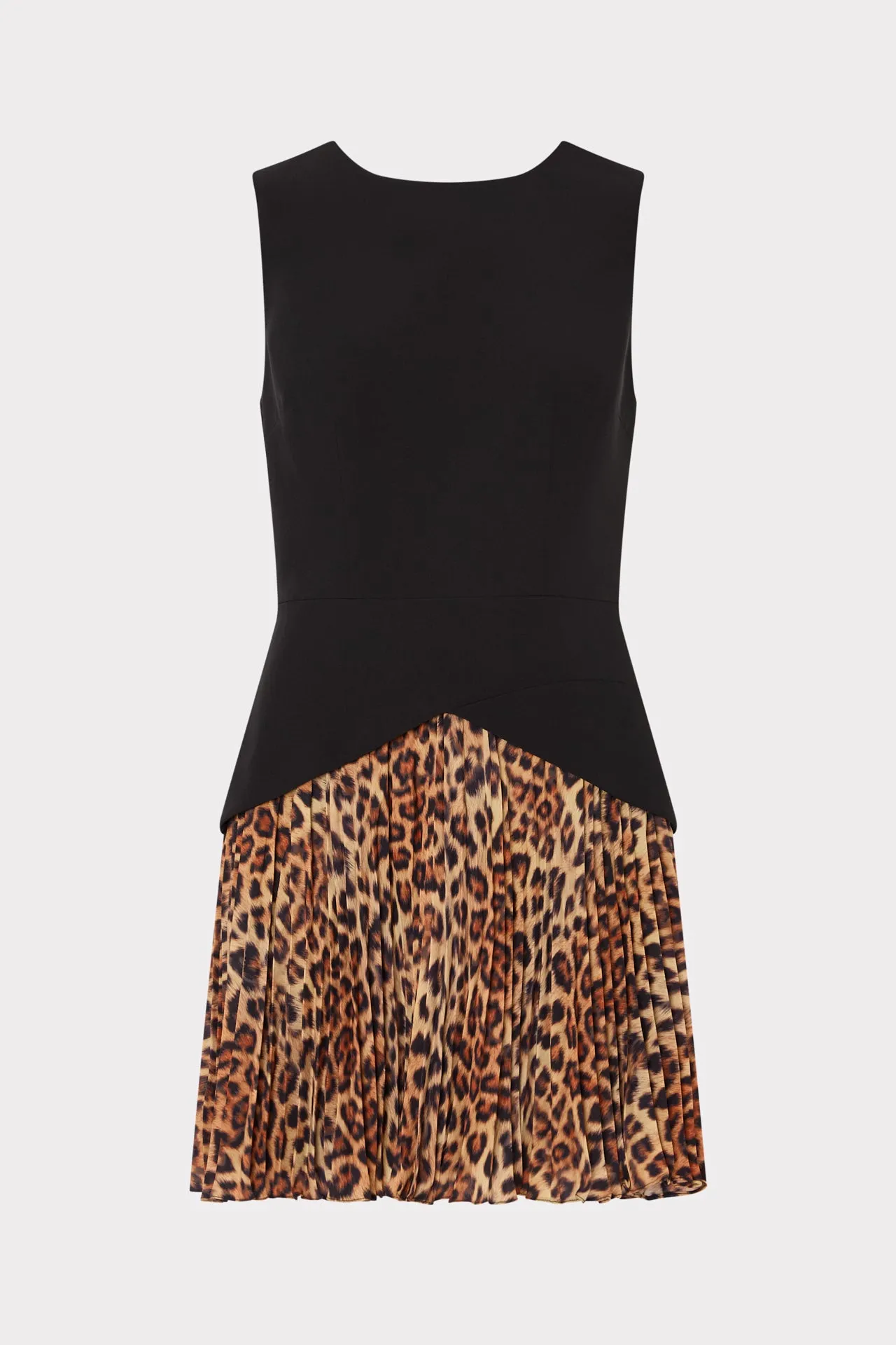 VentilatedBackPanel Haddy Leopard Print Pleated Mini Dress