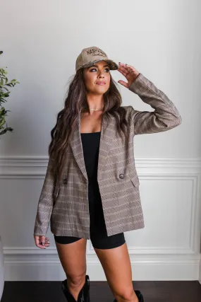 Carly Plaid Blazer WrinkleResistant Fabric