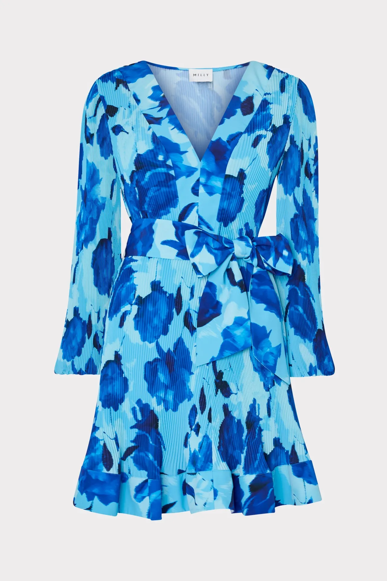 Liv Blurred Blossom Pleated Dress Double Faced Jersey Knit NaturalFiberBlend