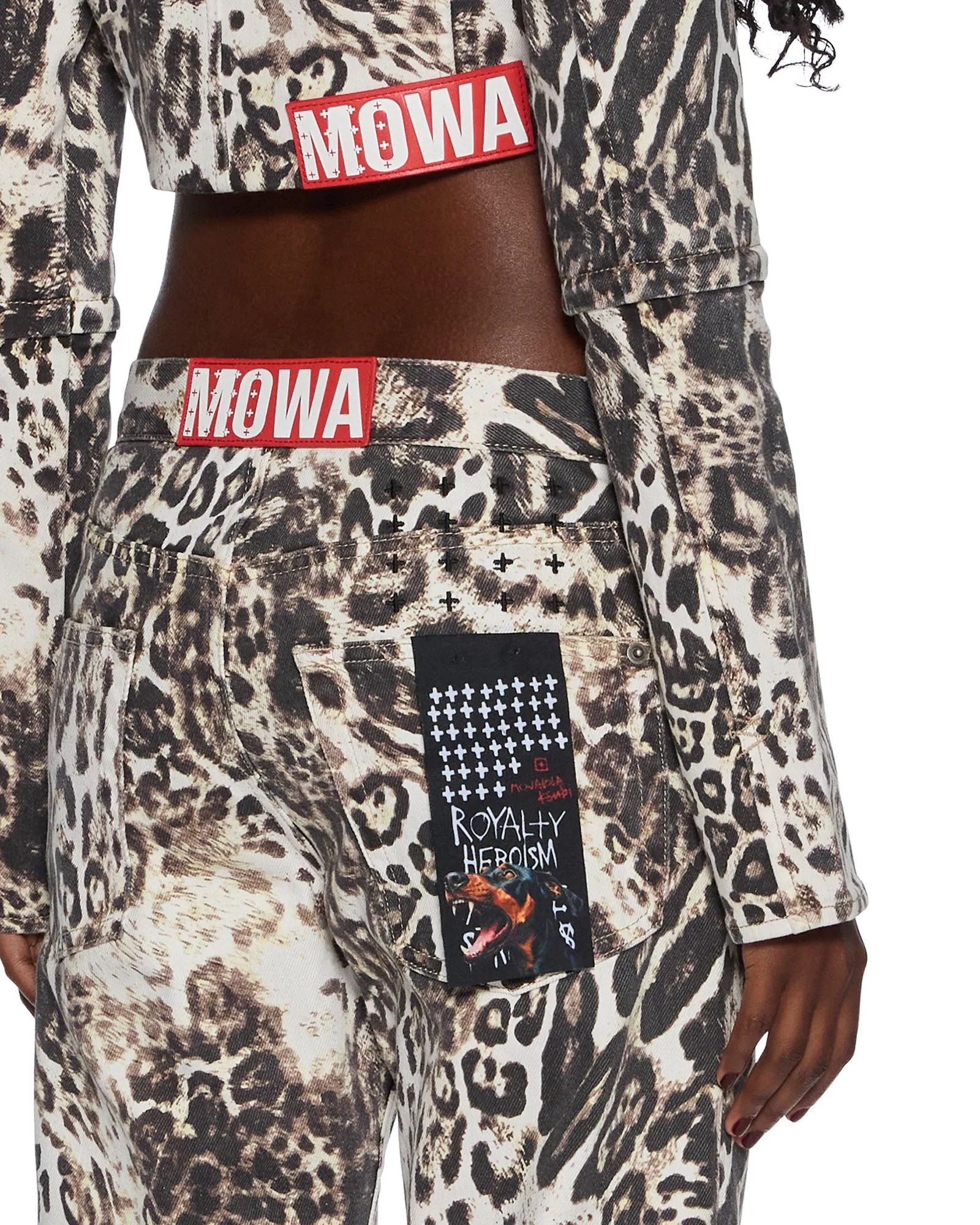 Internal Security Pocket MOWALOLA CROP JACKET CHEETAH