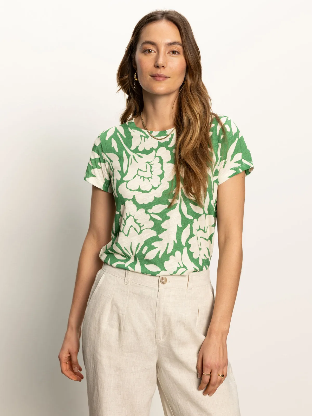 FunctionalPockets The Perfect Tee Palm Green Floral