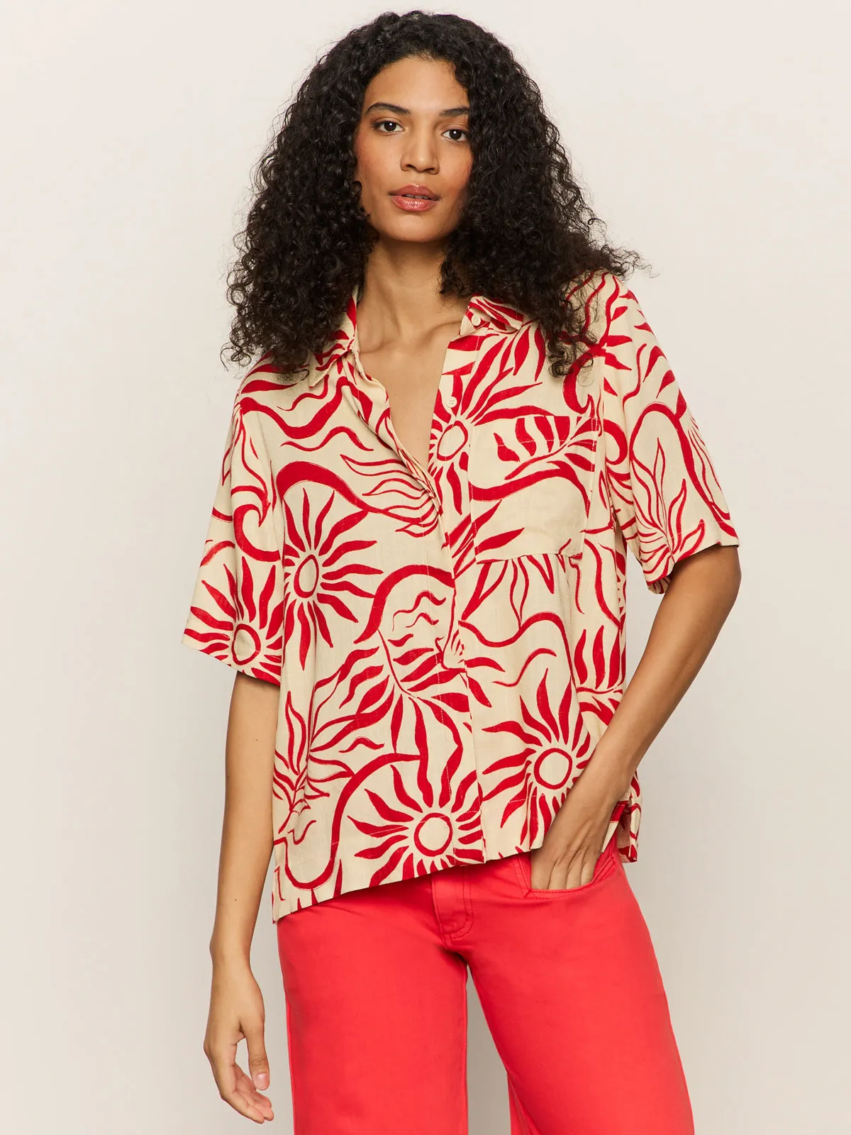 Relaxed Vacation Shirt Sunny Riviera Breathable Material