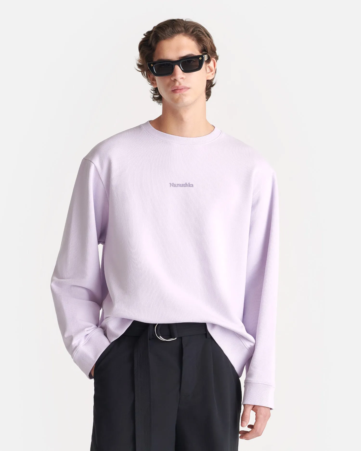 Remy - Printed Cotton-Fleece Sweatshirt - Lilac/Black/Books Reflective Detailing Reinforced Stress Points