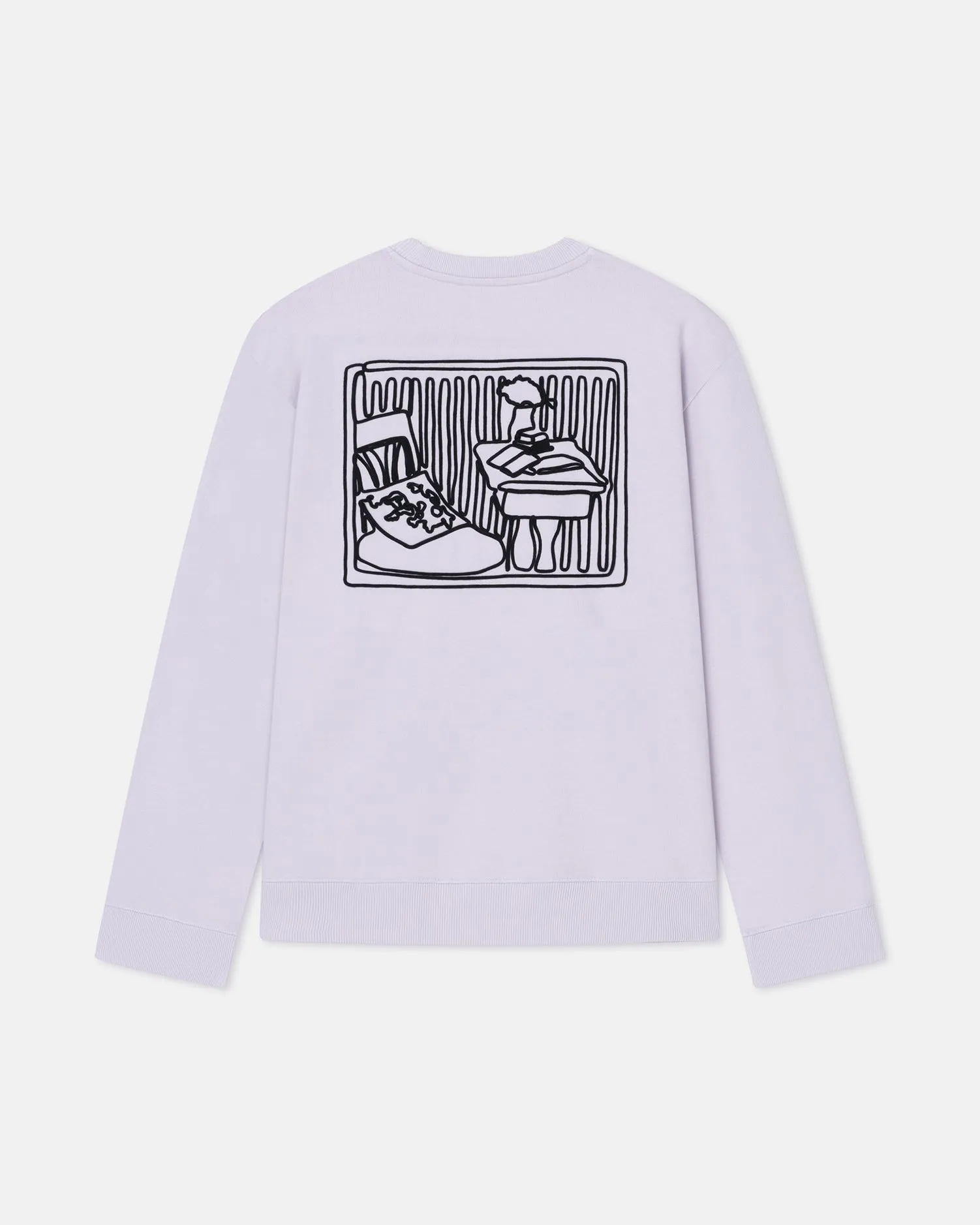 Lightweight pullover Remy - Printed Cotton-Fleece Sweatshirt - Lilac/Black/Books