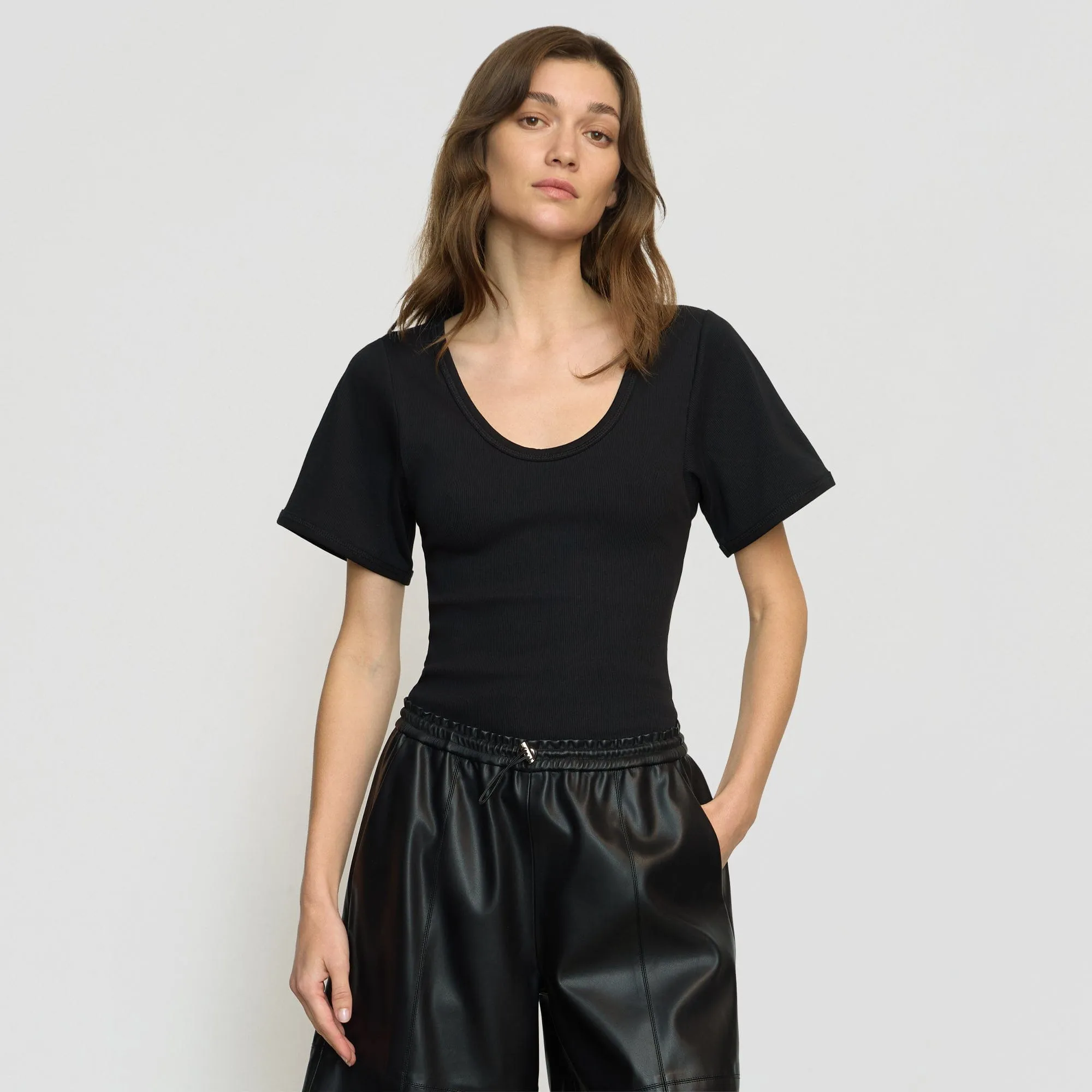 Reinforced Seam Technique Renee Sculpted Scoop-Neck Tee