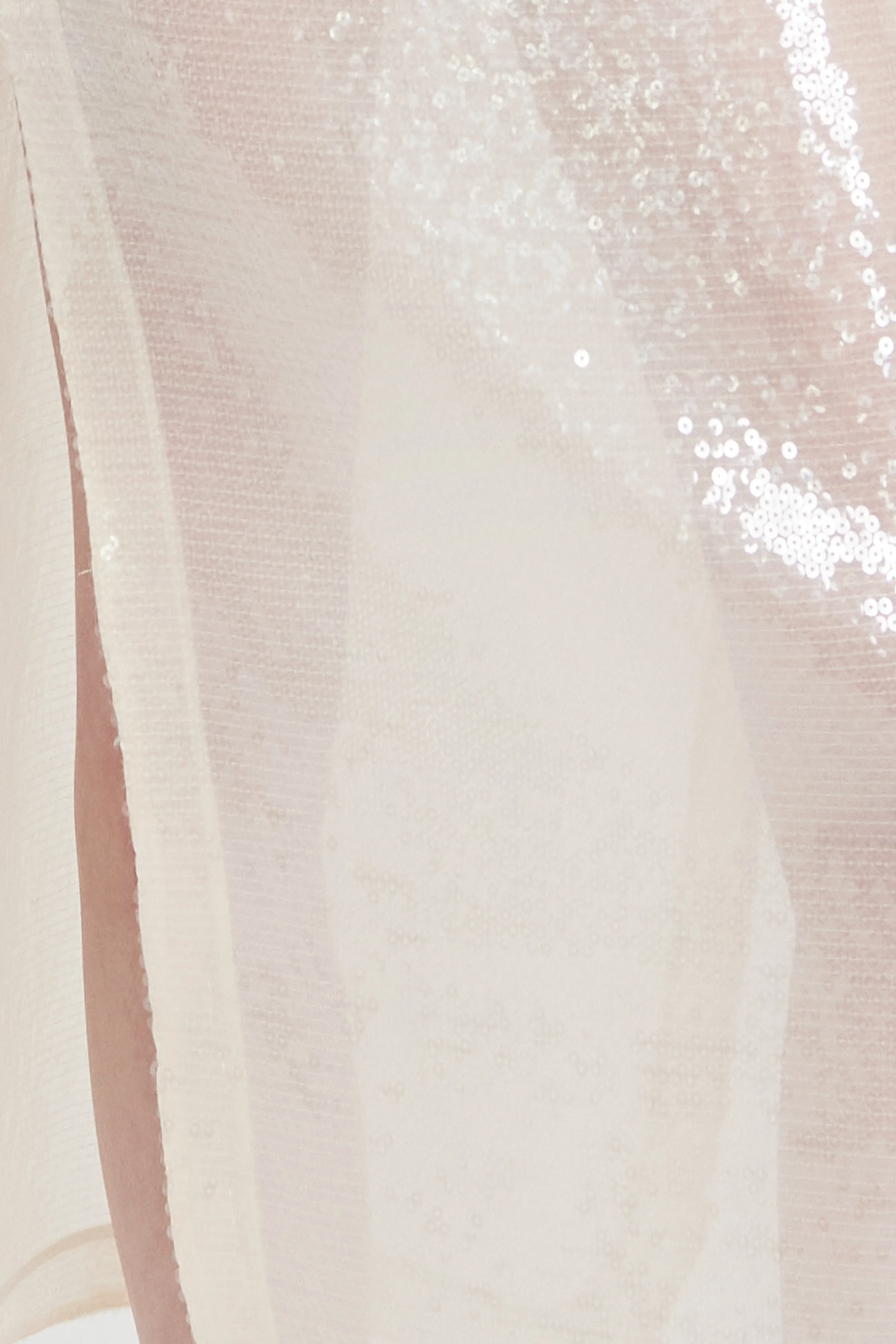 Effortless Feel Crisp Details Sequined Skirt Ivory