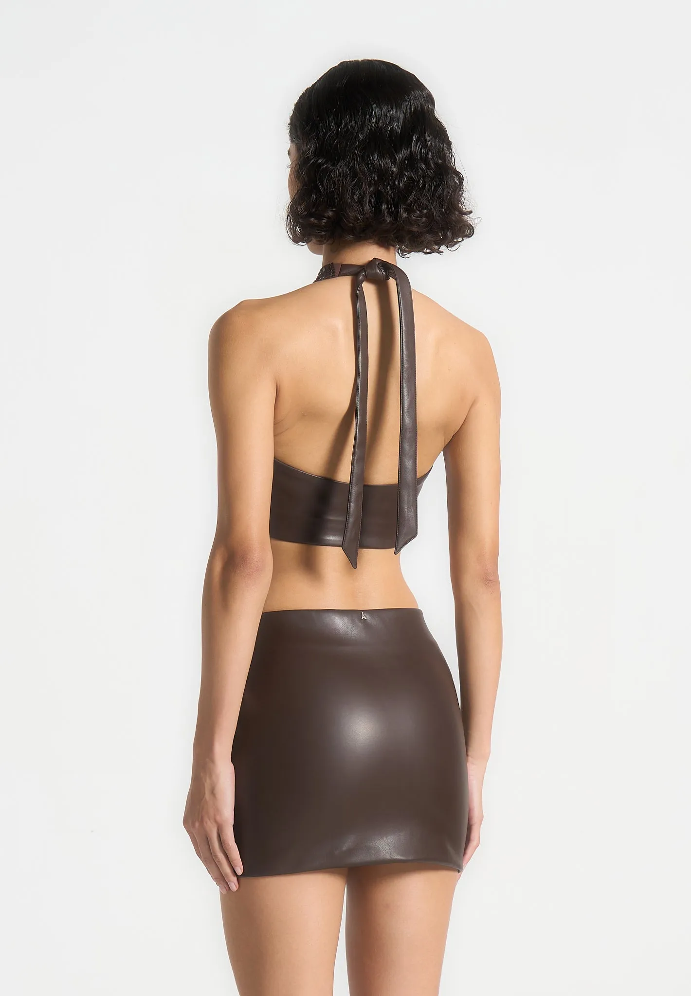 GentleWashResistance Weekend Comfort Wear Rhinestone Ombre Halterneck Top - Brown/Gold