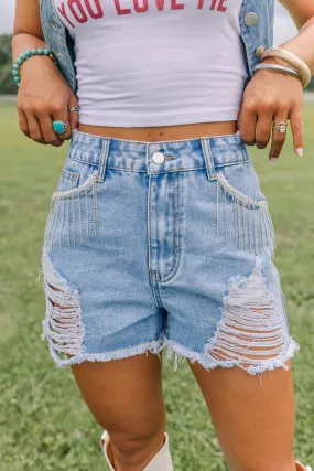 Rhinestone Rodeo Jean Shorts Everyday Style Active Look