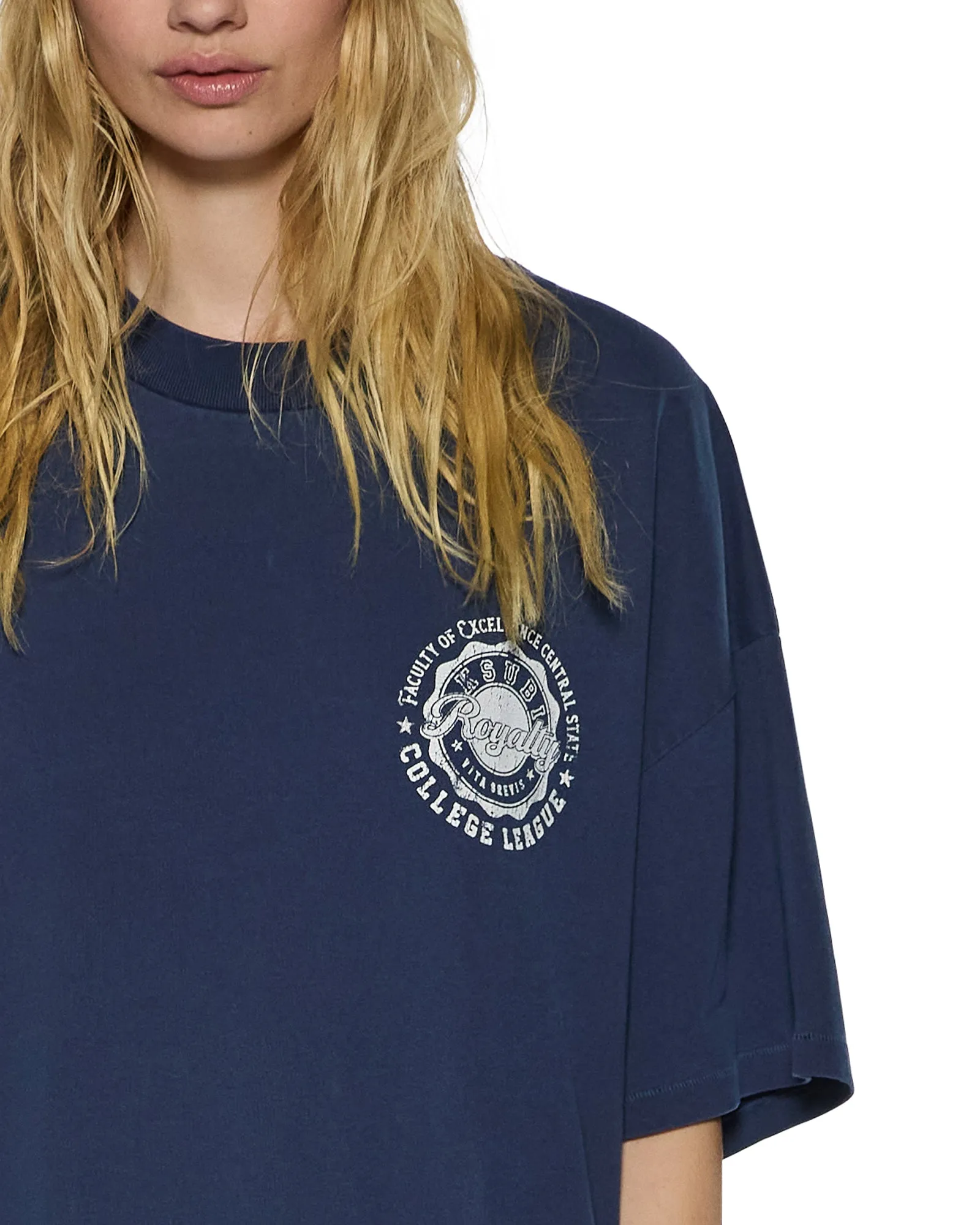 STACKS BOYFRIEND SS TEE INK BLUE Classic Outfit