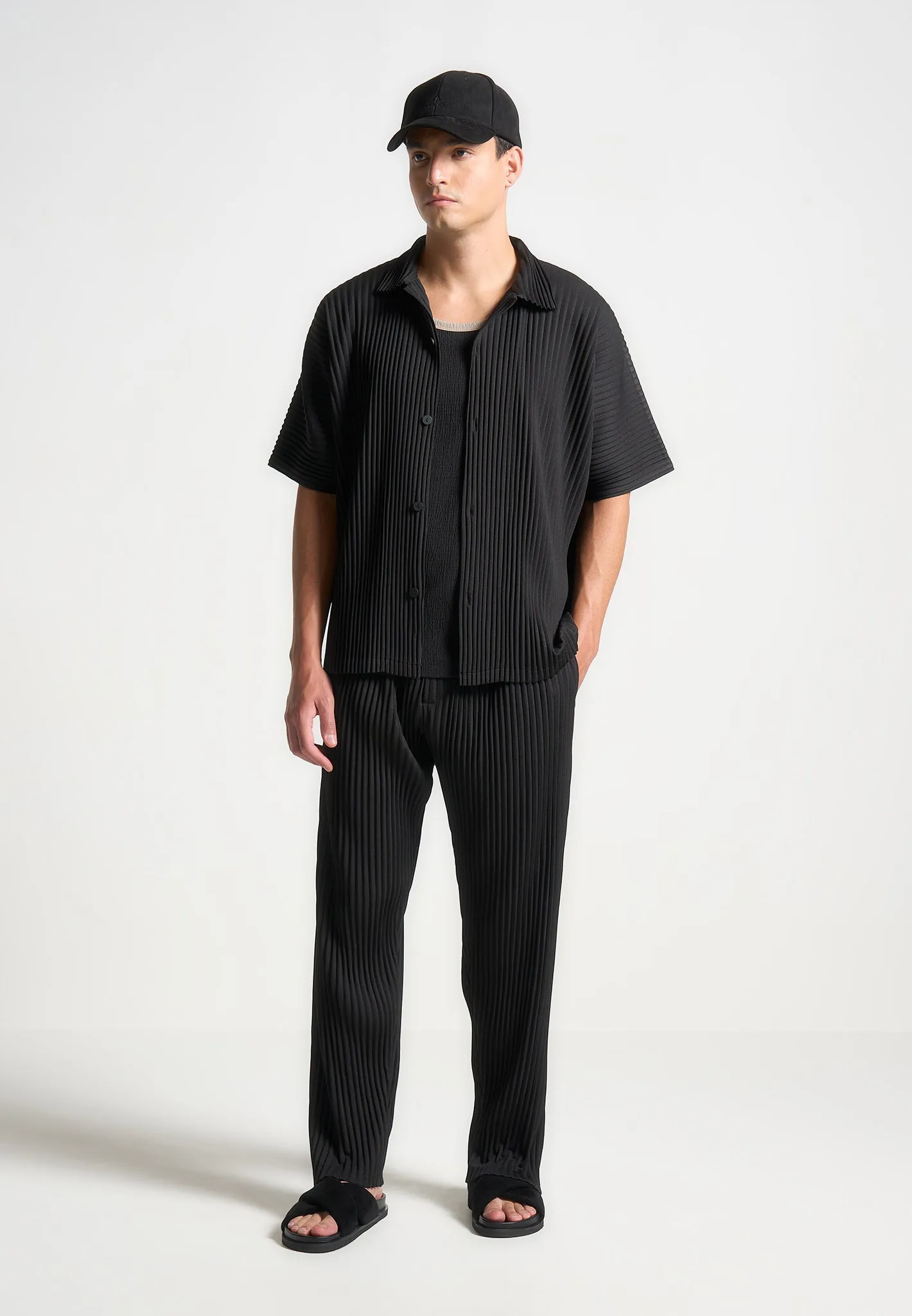 Reflective Detailing Pascal - Pleated Shirt - Black