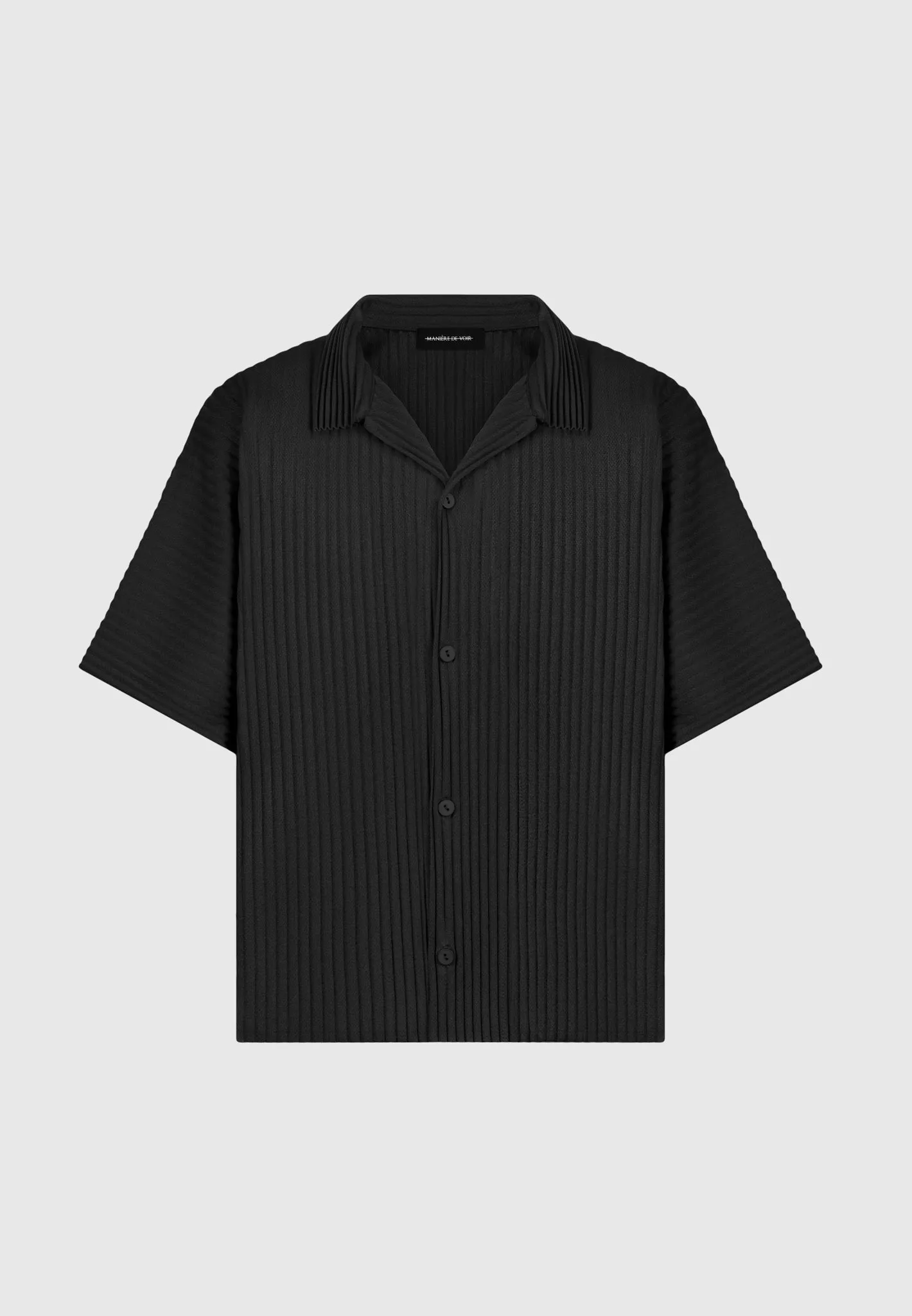 Pascal - Pleated Shirt - Black Anti Pilling Finish