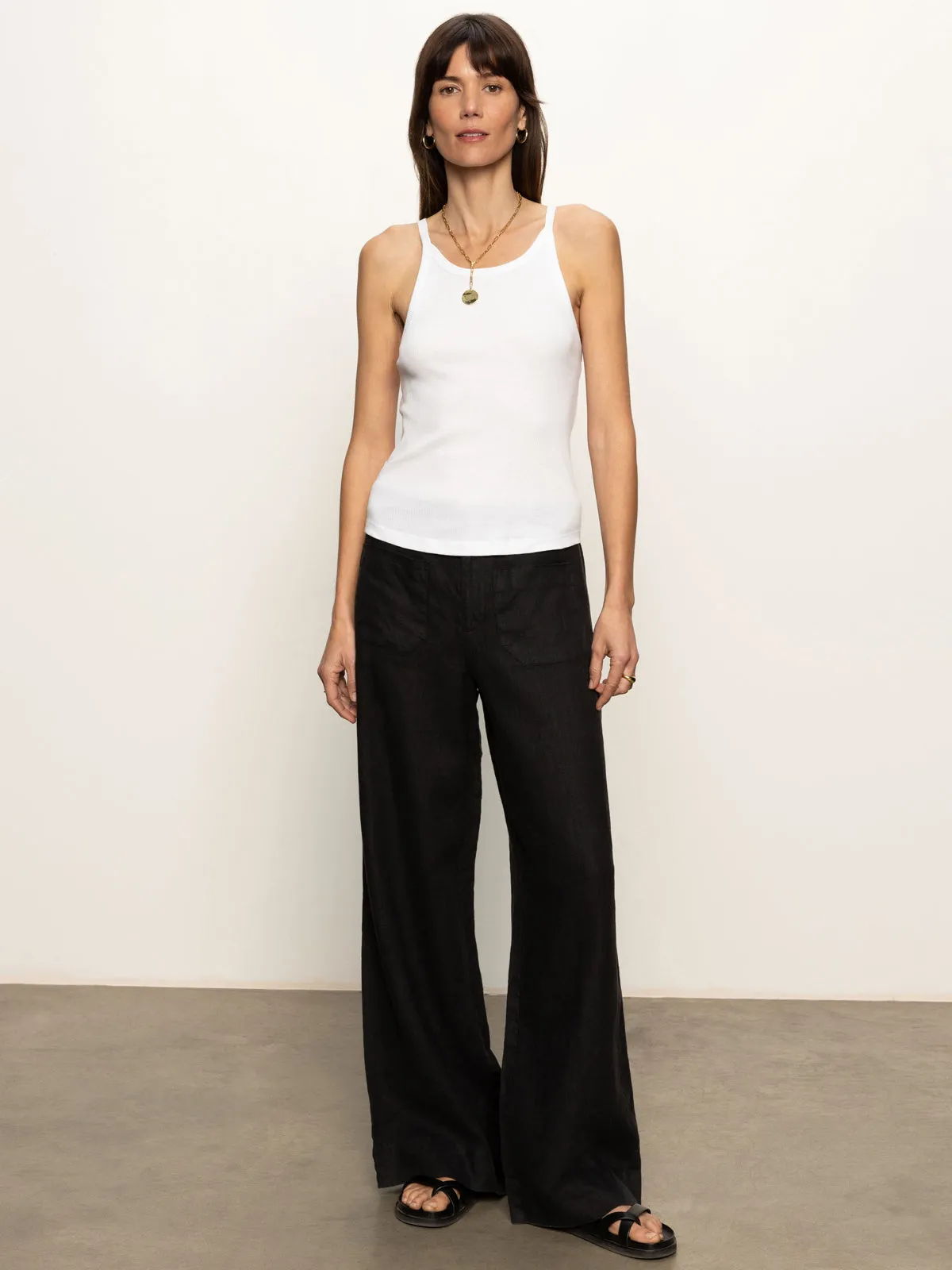 Ribbed Racer Tank White matching Removable Pads