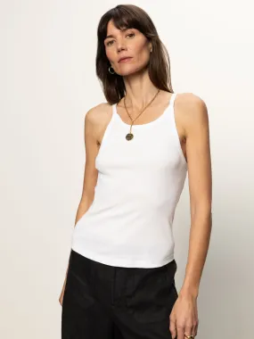 Ribbed Racer Tank White Weekend Comfort