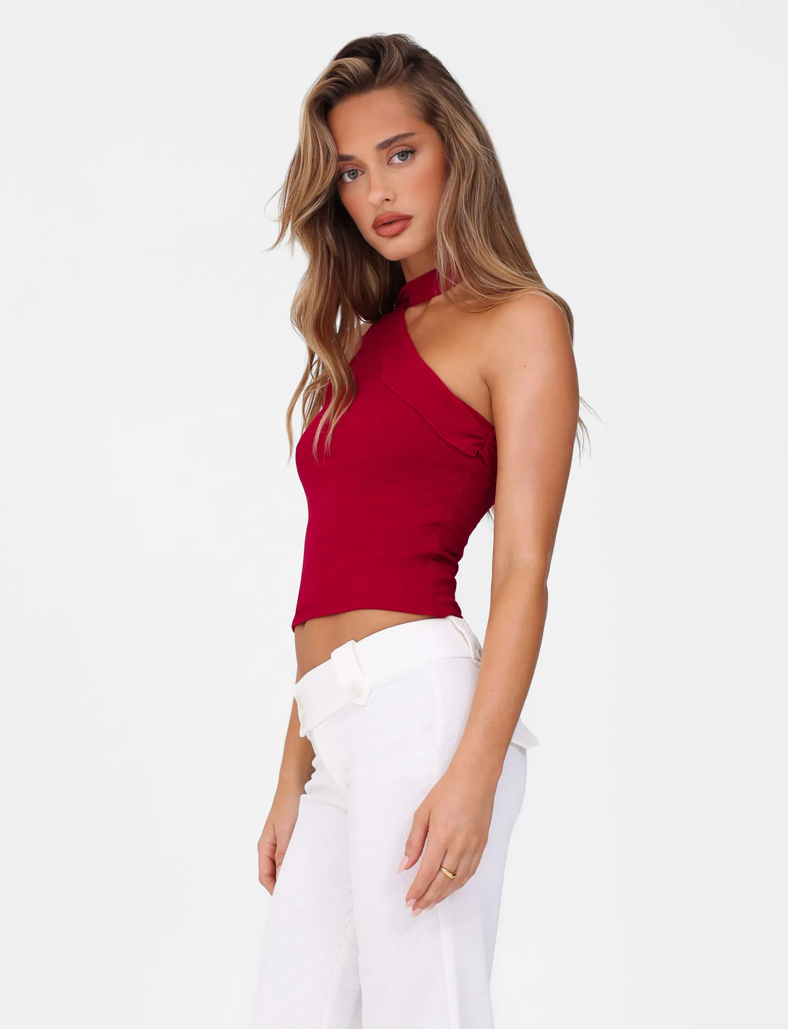 FIONA TOP - RED Lightweight pullover