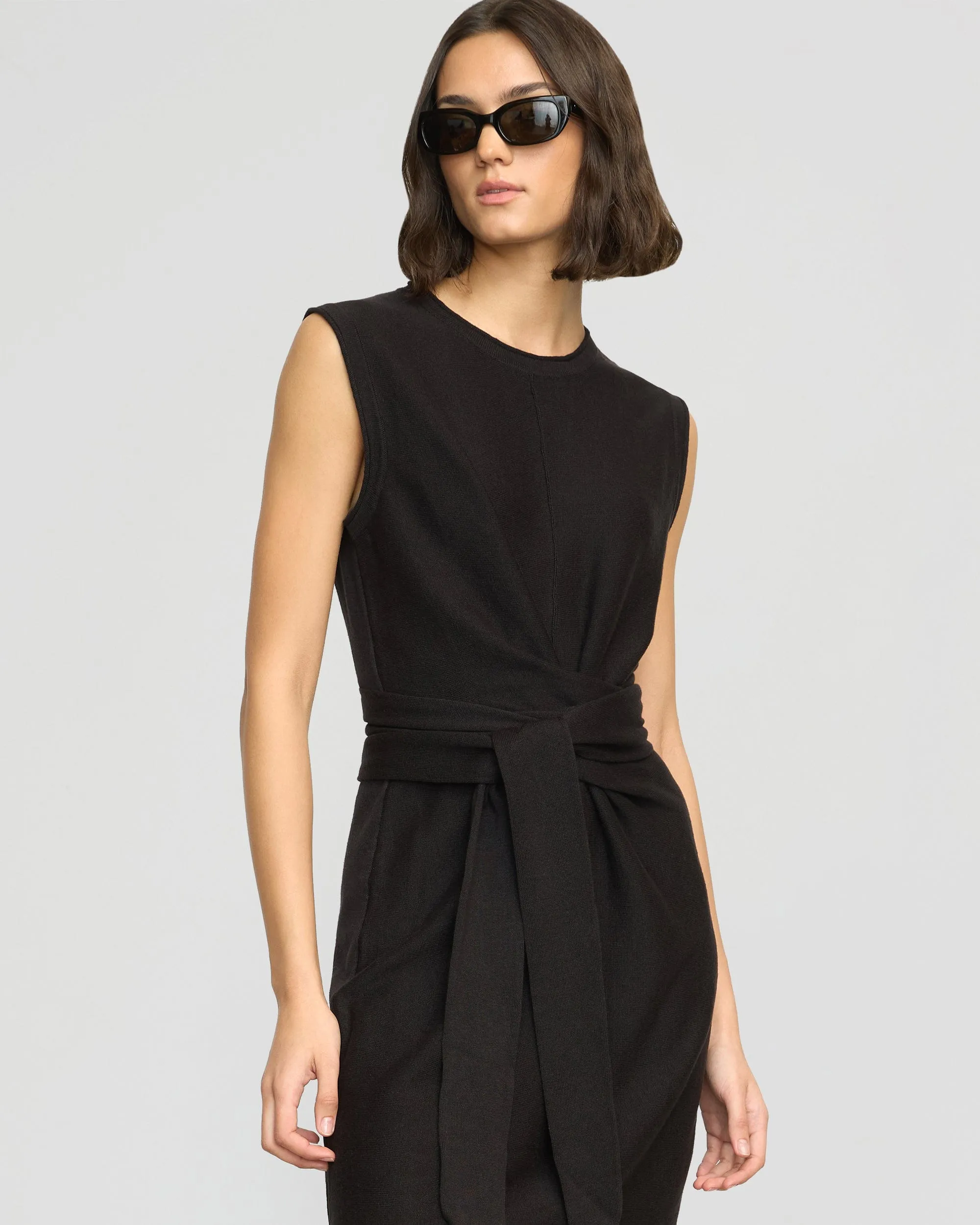 Rini Linen-Cotton Tie-Front Mini Dress Autumn Ready