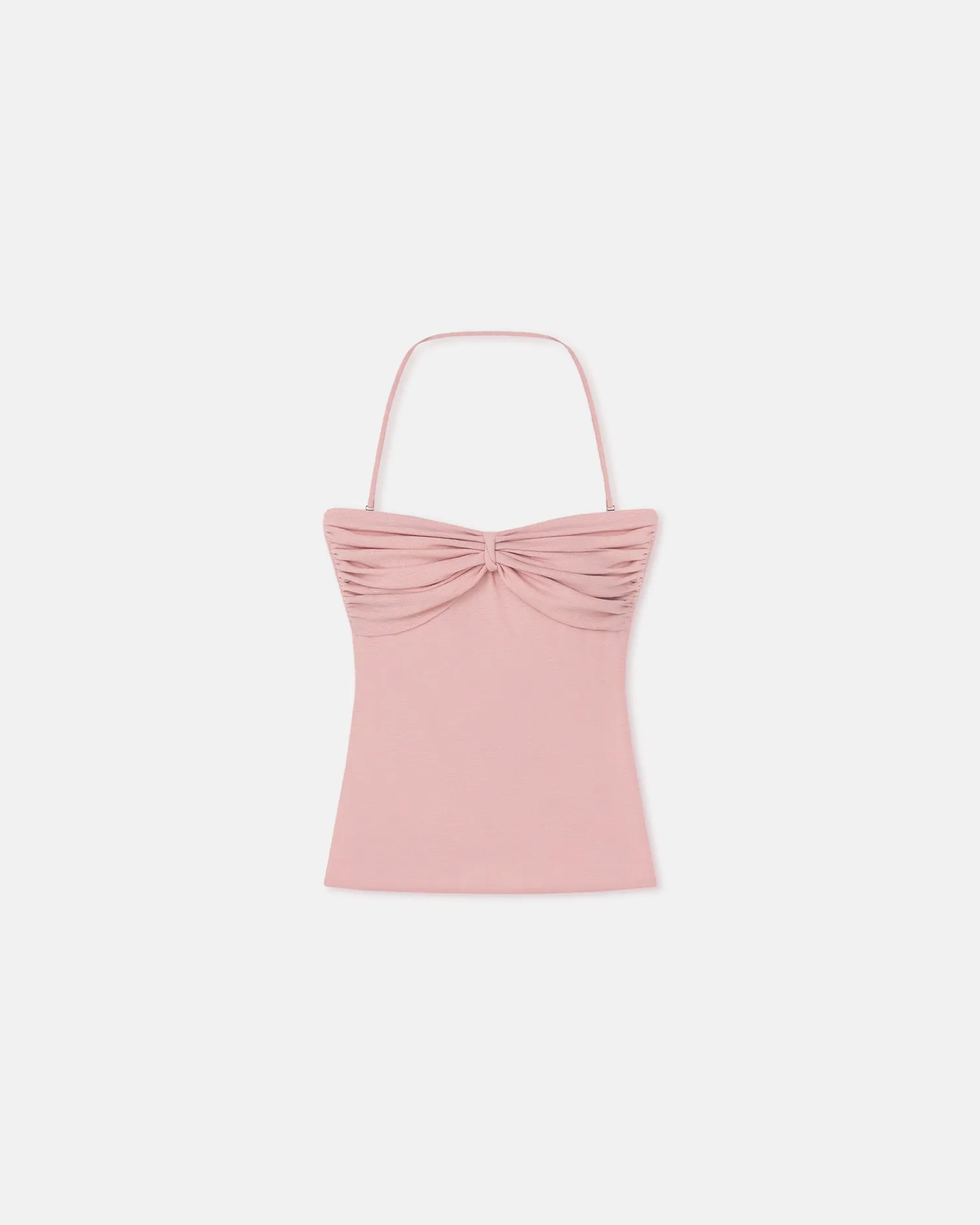 Tagless Neckline EcoFriendlyDye Rissa - Halter Neck Mesh Jersey Top - Pink