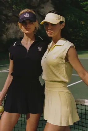 Reflective Safety Accents HighNeckCut Riviera Jacquard knit Zip Tank Top