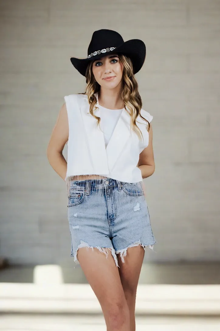 Compact TravelFriendly Design Street Style Rodeo Roundup Fringe Vest - FINAL SALE