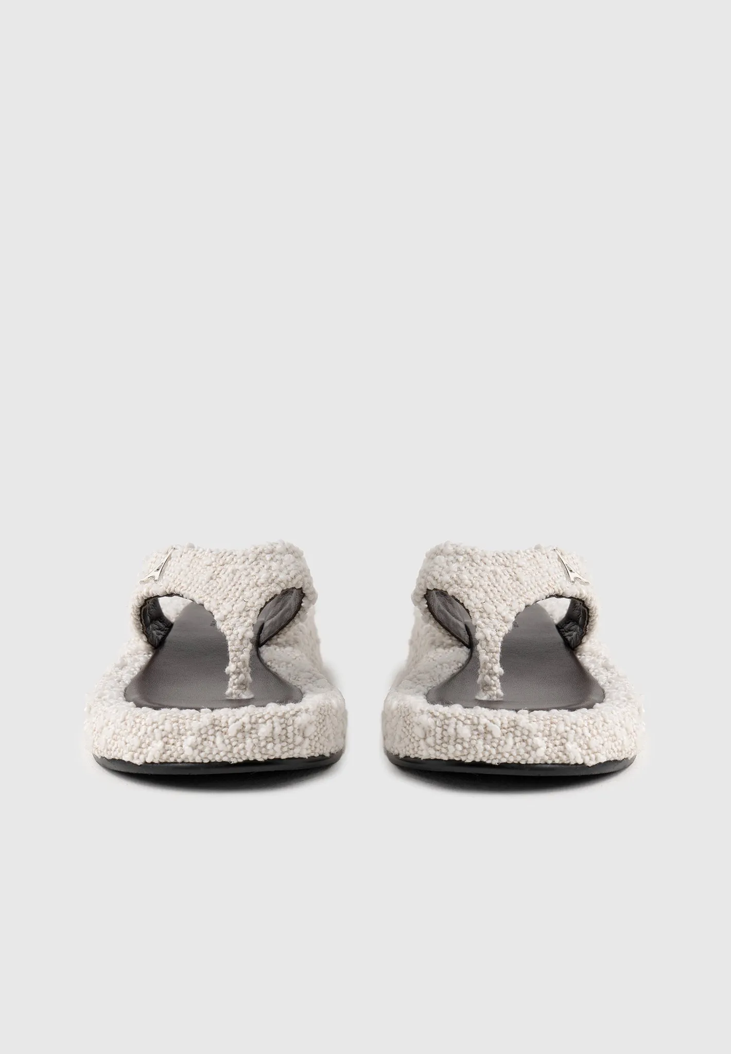 Removable-Liners Rosalie - Boucle Flatform Sandals - Off White/Brown