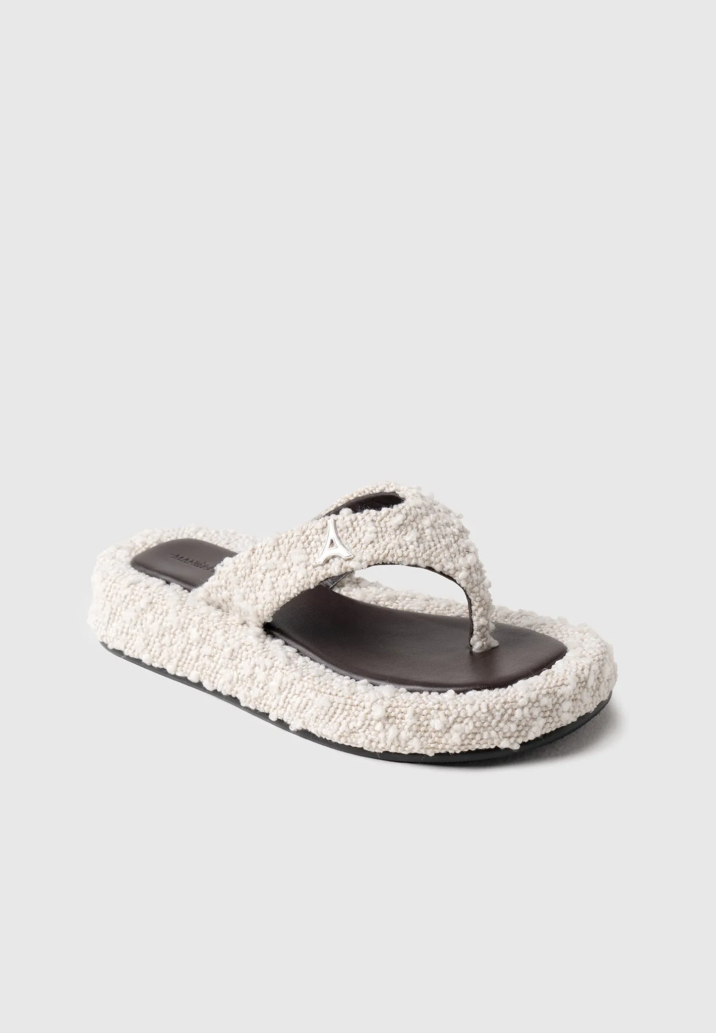 Rosalie - Boucle Flatform Sandals - Off White/Brown Island Paradise