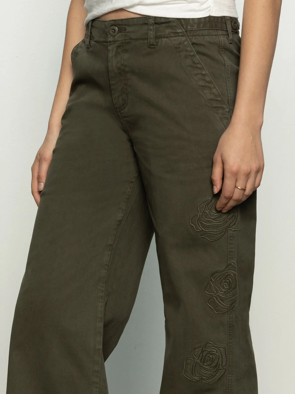 Cozy Design Rosette Army High Rise Pant Kalamata