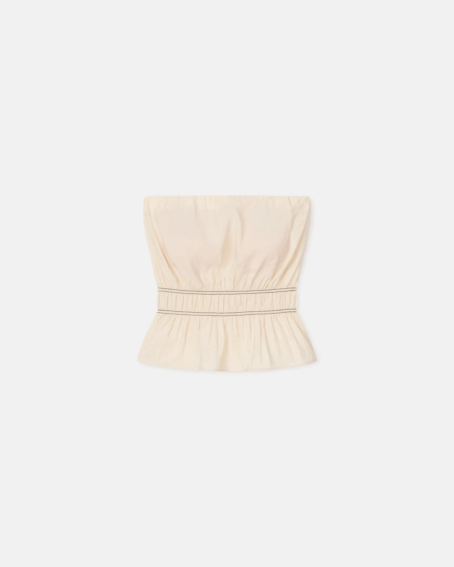 Rosey - Glass Poplin Bandeau Top - Oat WrinkleFree Weave